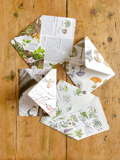 Set of 4 Handmade Upcycled Envelopes